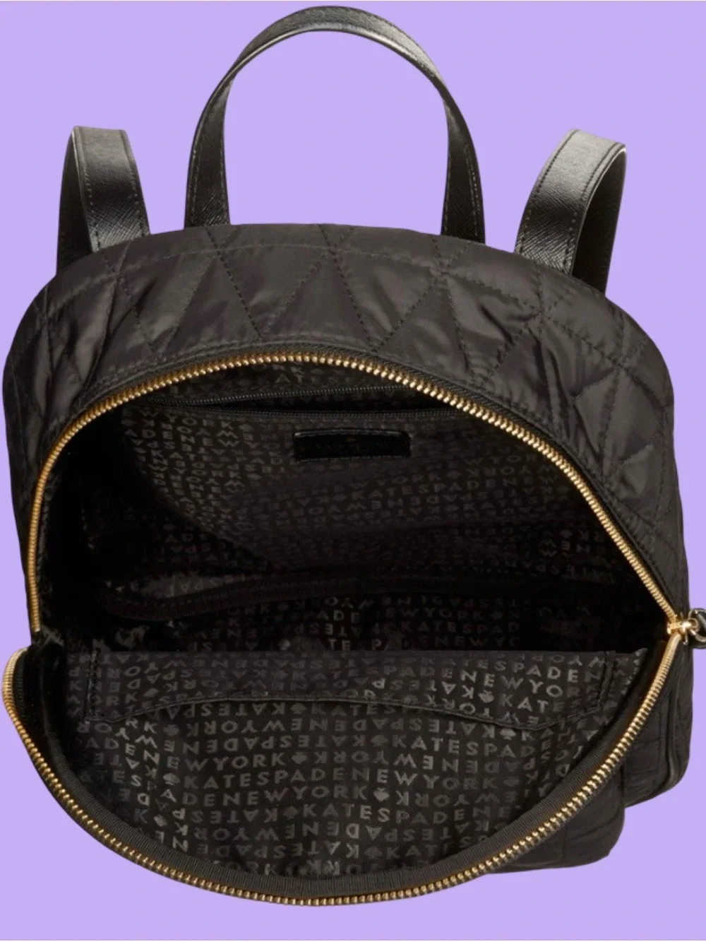 NWT KATE SPADE QUILTED BACKPACK,DIAMOND PATTERN, w/GOLD TONE HARDWARE.ADJUSTABLE